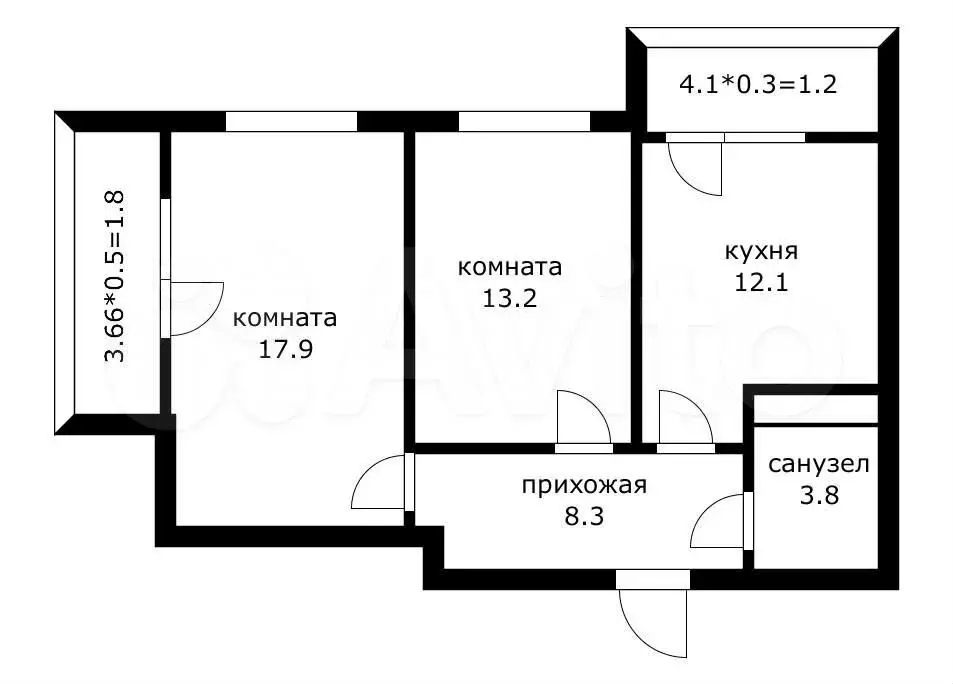 2-к. квартира, 61,3 м, 18/19 эт. - Фото 0