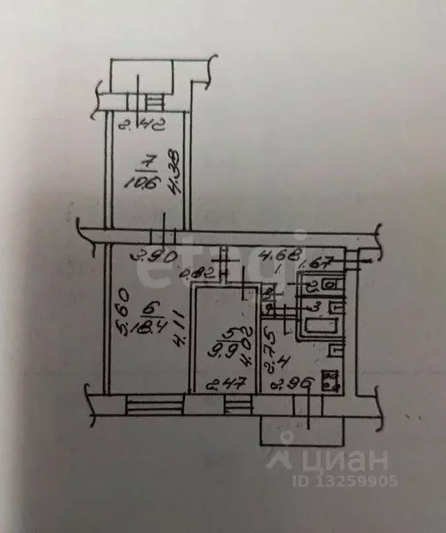 3-к кв. Липецкая область, Липецк ул. Космонавтов, 5/1 (58.8 м) - Фото 2
