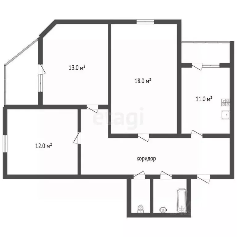 3-к кв. Воронежская область, Воронеж ул. Березовая Роща, 54/2 (75.6 м) - Фото 1