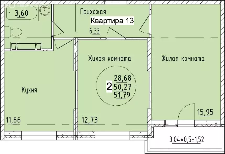 2-комнатная квартира: Краснодар, улица имени Владимира Жириновского, 7 ... - Фото 0