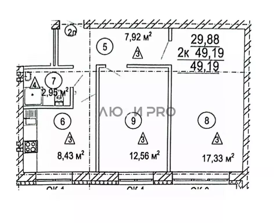 2-к кв. Башкортостан, Уфа ул. Академика Курчатова, 65 (47.1 м) - Фото 2