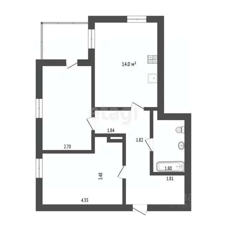2-к кв. Тюменская область, Тюмень ул. Михаила Сперанского, 35 (57.2 м) - Фото 2