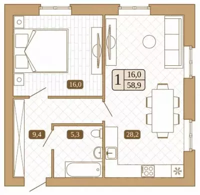 1-к кв. Московская область, Сергиев Посад ул. Троицкого Воинства (58.9 ... - Фото 1