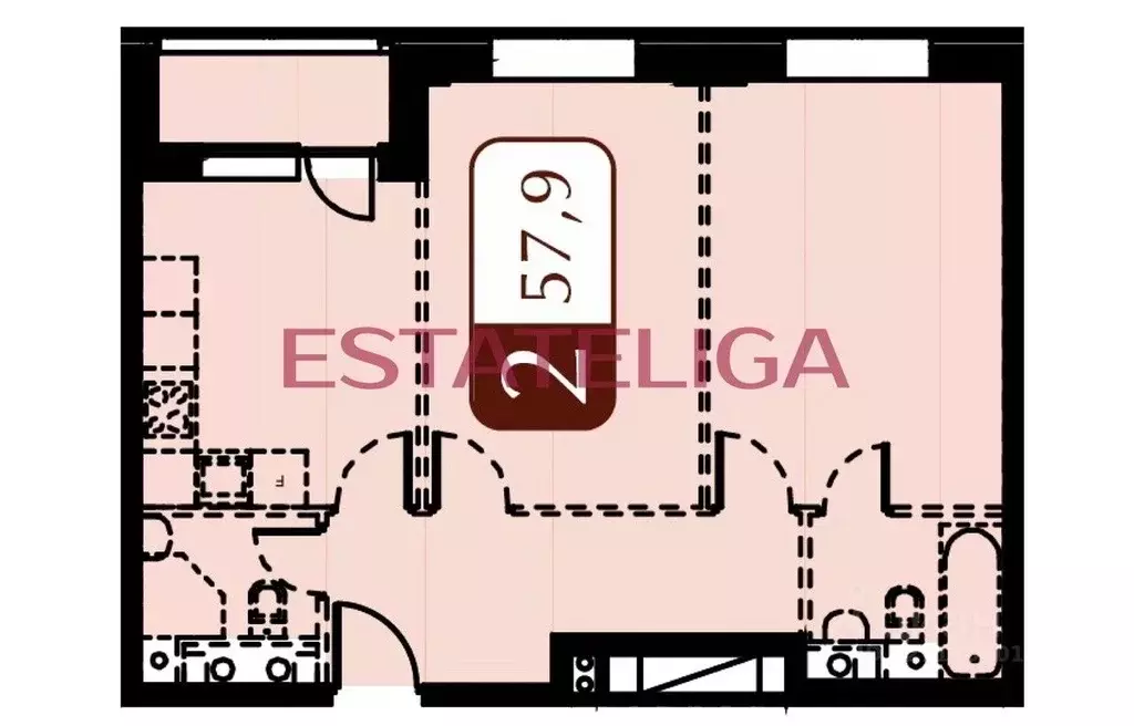 3-к кв. Москва Ленинградский просп., 29к1 (56.4 м) - Фото 2