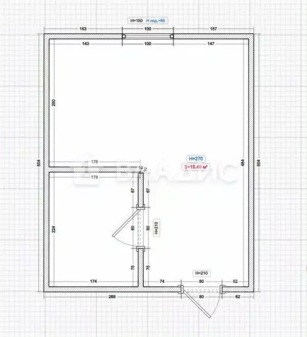 Студия Пензенская область, Пенза Ладожская ул., 110 (25.1 м) - Фото 2