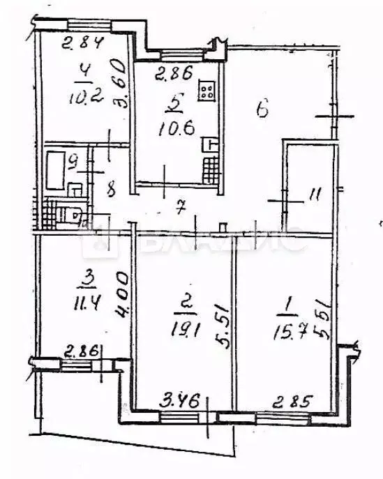 4-к кв. Воронежская область, Воронеж ул. Генерала Лизюкова, 103 (98.3 ... - Фото 2