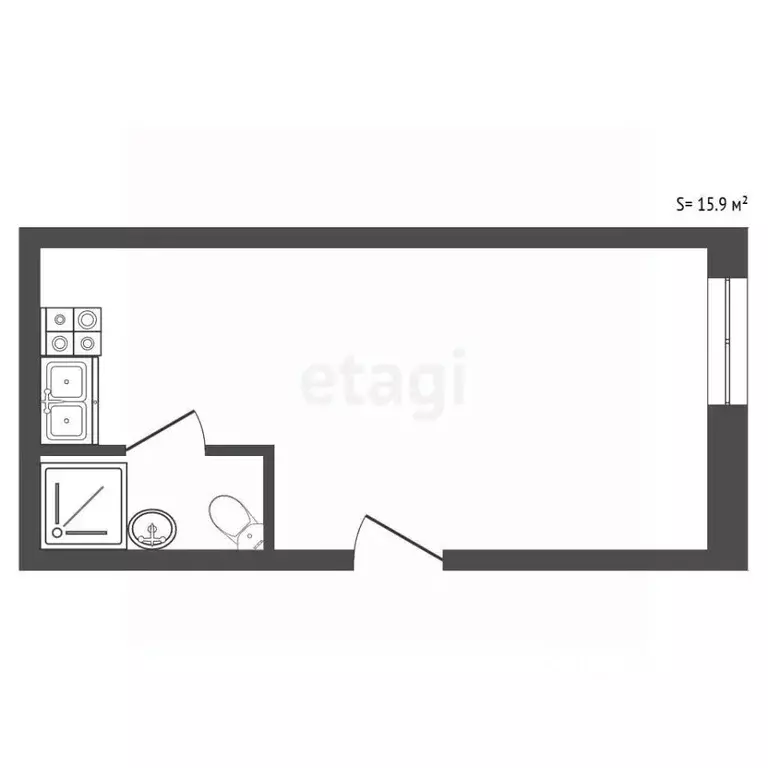 Студия Санкт-Петербург наб. Реки Фонтанки, 26В (15.9 м) - Фото 2