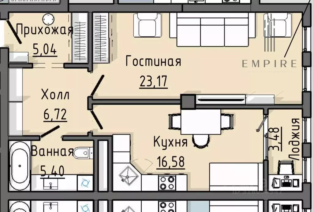 2-к кв. Чеченская республика, Грозный просп. В.В. Путина, 1А (60.4 м) - Фото 0