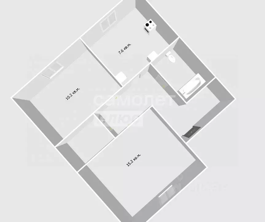 2-к кв. Санкт-Петербург, Санкт-Петербург, Колпино ш. Вознесенское, 51 ... - Фото 2