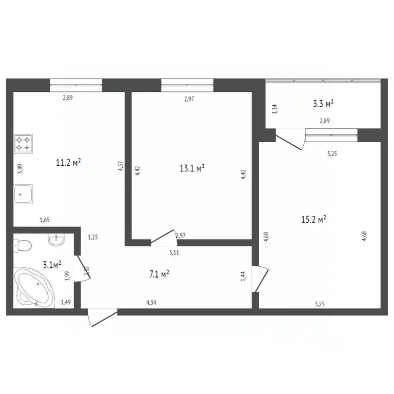 2-к кв. Башкортостан, Стерлитамакский район, Отрадовский сельсовет, с. ... - Фото 2