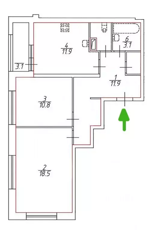 2-к кв. Санкт-Петербург Полюстровский просп., 75 (59.4 м) - Фото 2