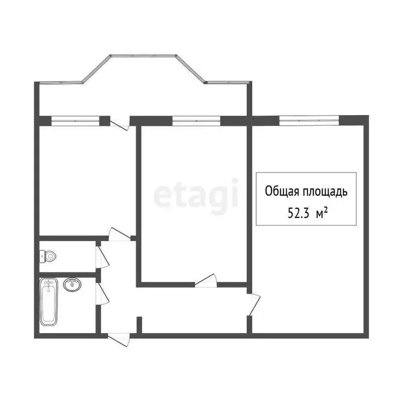 2-комнатная квартира: Томск, улица Мичурина, 5 (52.3 м) - Фото 0