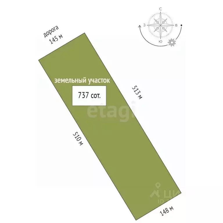 Участок в Крым, Ленинский район, с. Семисотка ул. Южная (737.0 сот.) - Фото 2