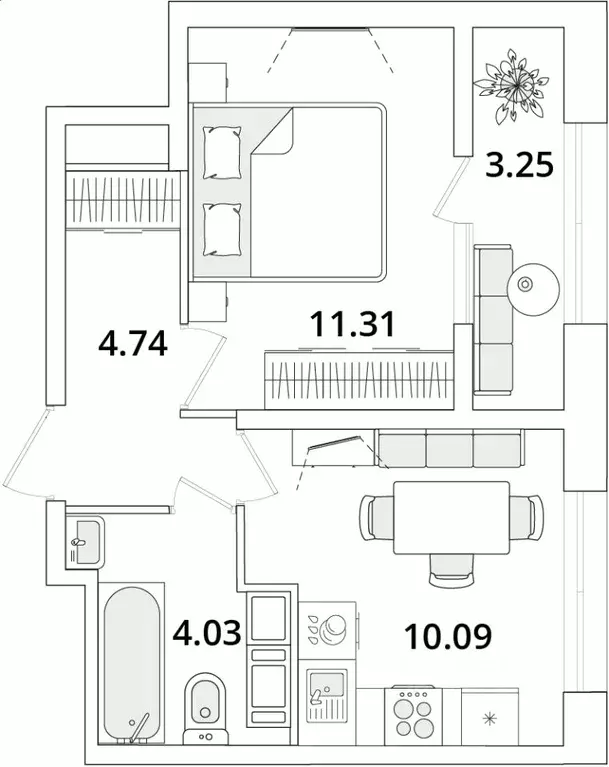 1-к кв. Санкт-Петербург Беларт жилой комплекс (31.8 м) - Фото 0