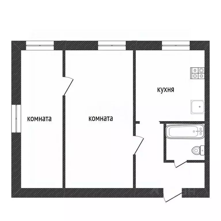 2-к кв. Ленинградская область, Кириши ул. Мира, 11 (41.0 м) - Фото 2