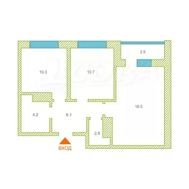 2-комнатная квартира: Тюмень, улица Фармана Салманова, 26к2 (52.6 м) - Фото 1
