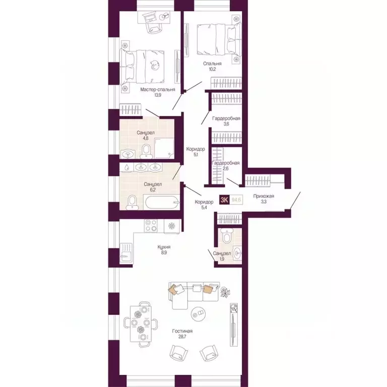 3-к кв. Нижегородская область, Нижний Новгород ул. Тургенева (94.6 м) - Фото 1