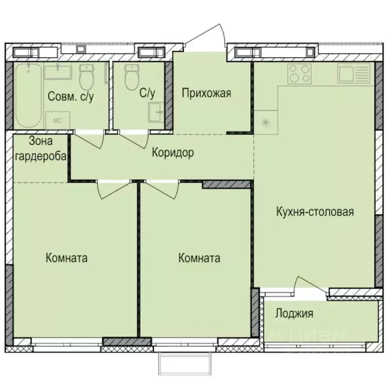 2-к кв. Удмуртия, Ижевск Автопроизводство жилрайон, Норвежский Лес ... - Фото 1