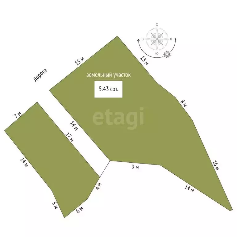 Участок в Кострома, улица Терешковой (5.43 м) - Фото 1