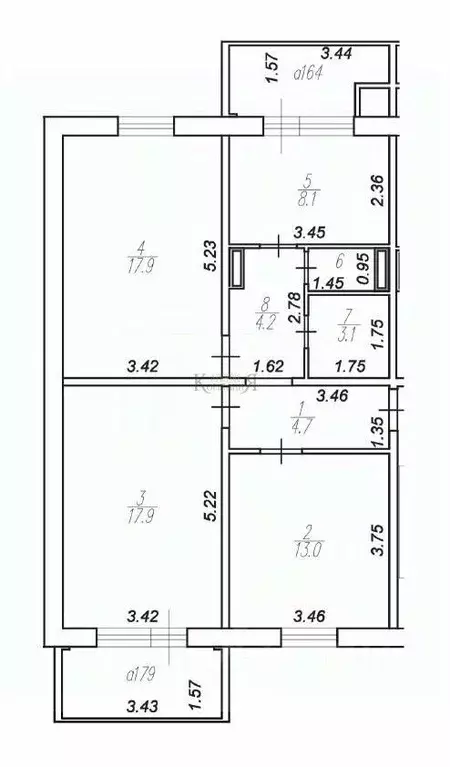 3-к кв. Рязанская область, Рязань Кальная ул., 39 (70.3 м) - Фото 1