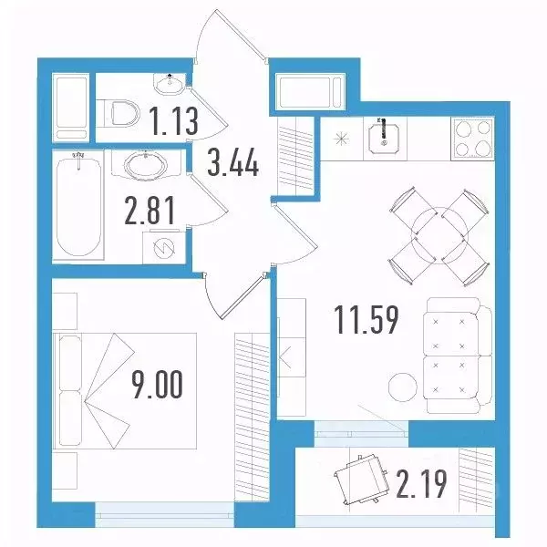 1-к кв. Санкт-Петербург ул. Маршала Казакова, 62к1 (28.63 м) - Фото 0