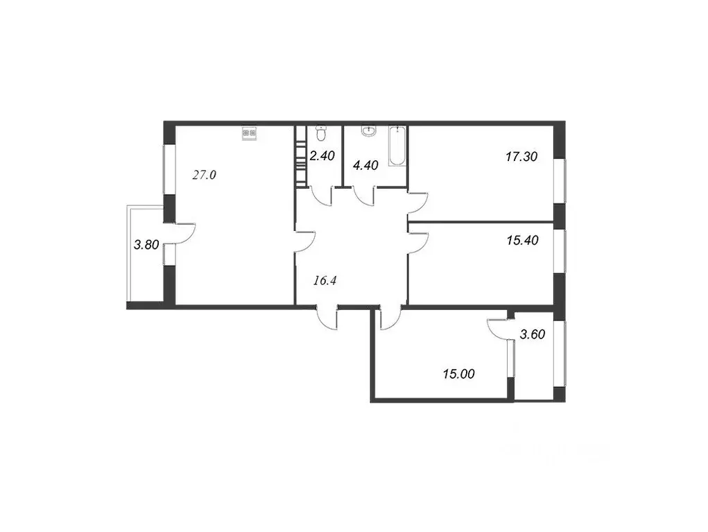 3-к кв. Санкт-Петербург Манчестерская ул., 5к1 (100.0 м) - Фото 1