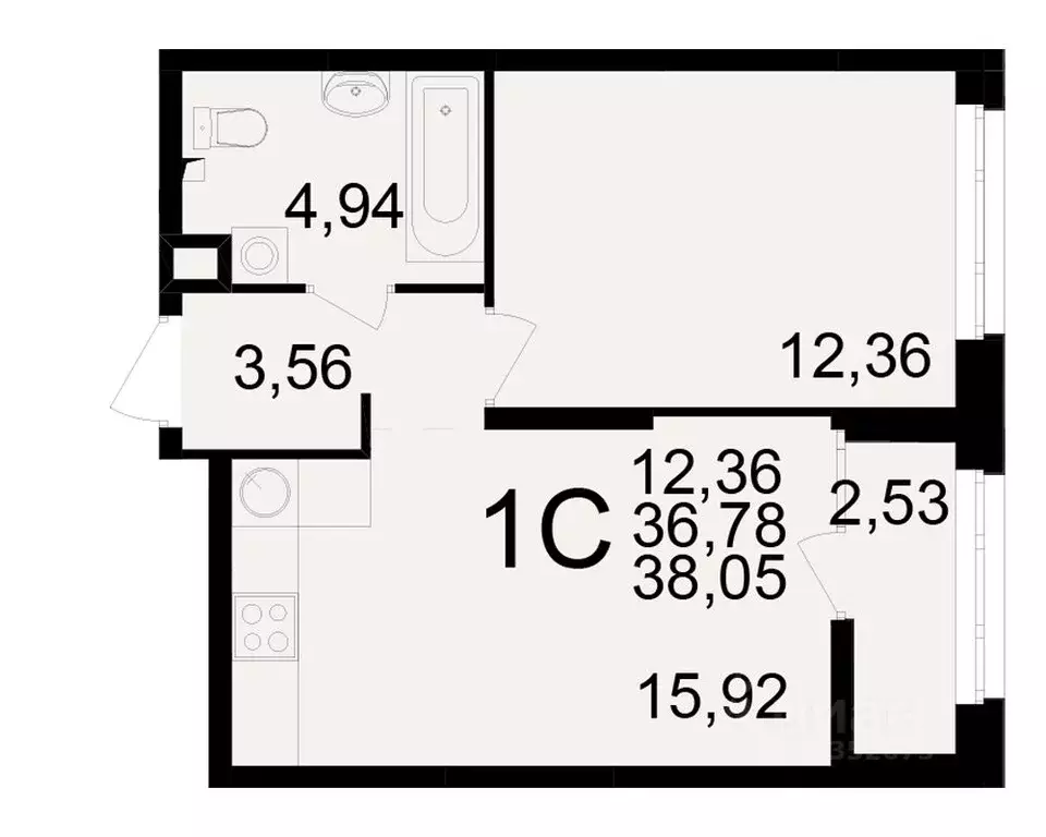 1-к кв. Рязанская область, Рязань Аура жилой комплекс (36.78 м) - Фото 1