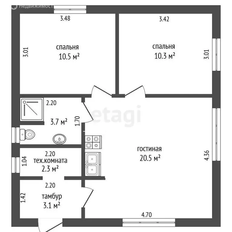 Дом в Тюмень, СНТ Топаз, Южная улица (53 м) - Фото 0