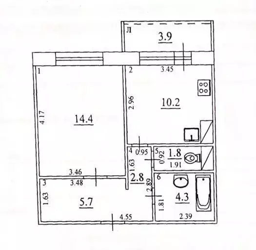 1-к кв. Самарская область, Самара ул. Егорова, 16 (43.0 м) - Фото 1