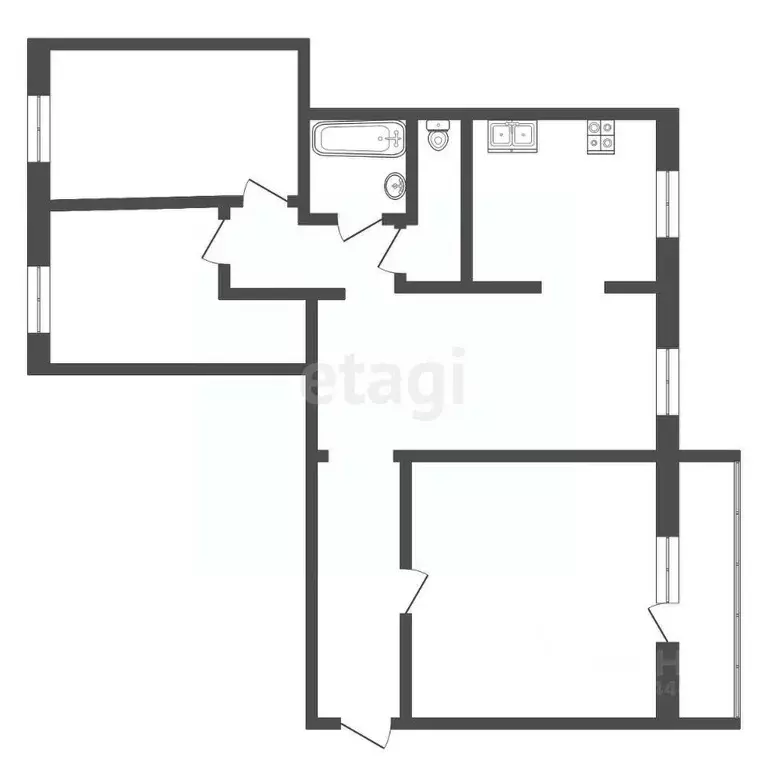 4-к кв. Тюменская область, Тюмень Амурская ул., 152 (79.0 м) - Фото 1