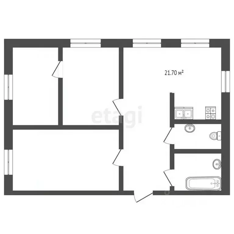 4-к кв. Вологодская область, Вологда ул. Добролюбова, 1 (74.6 м) - Фото 1