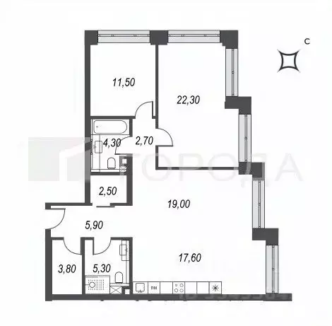 3-к кв. Москва ул. Академика Челомея, 1А (95.0 м) - Фото 0