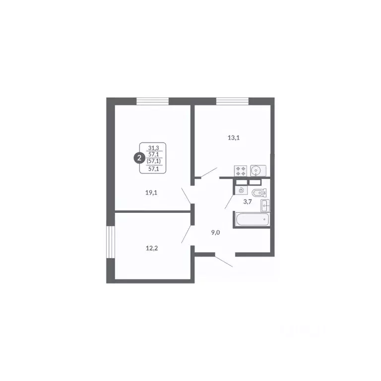 2-к кв. Кировская область, Киров ул. Потребкооперации, 34к1 (57.1 м) - Фото 1