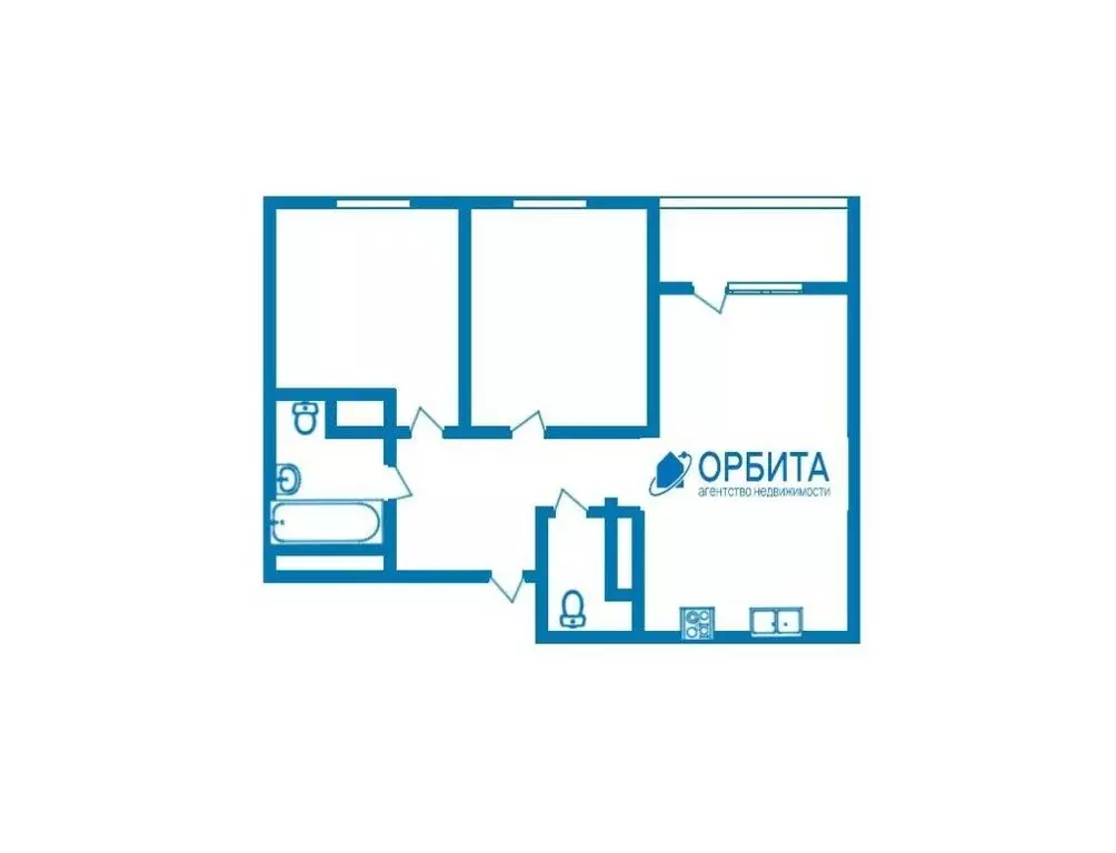 2-комнатная квартира: Дударева, улица Сергея Джанбровского, 11 (51.9 ... - Фото 1