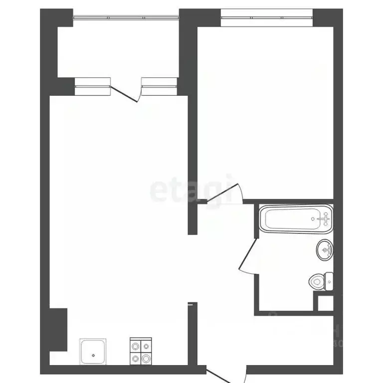 1-к кв. Тюменская область, Тюмень ул. Энергетиков, 42Б (46.0 м) - Фото 2