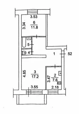 2-к кв. Томская область, Томск ул. Степана Разина, 35 (52.0 м) - Фото 2
