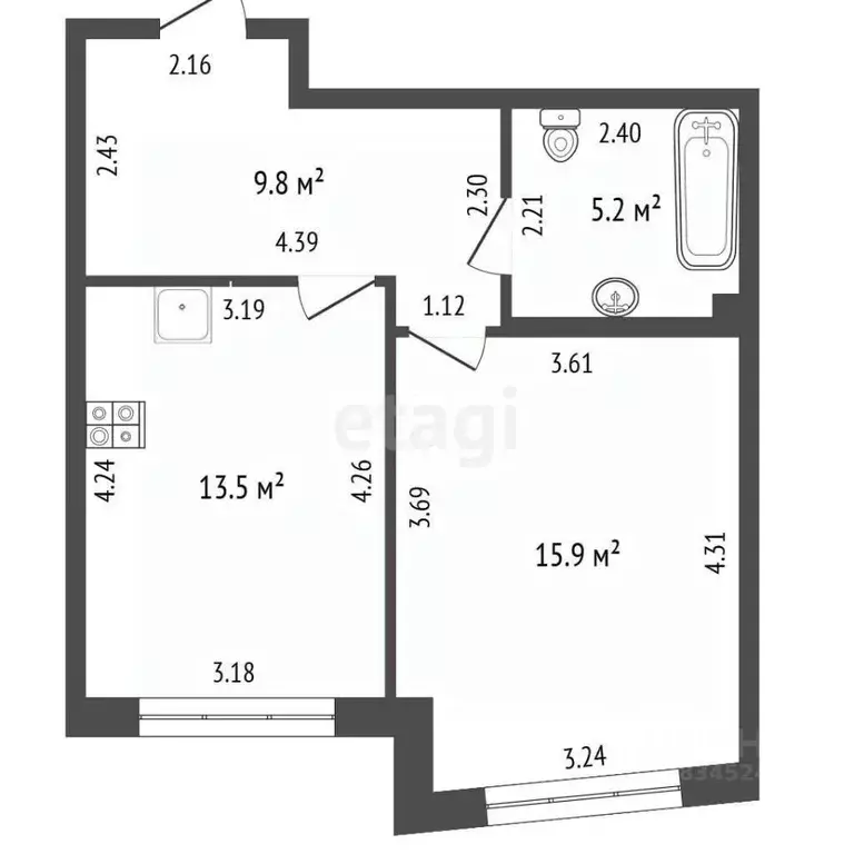 1-к кв. Нижегородская область, Нижний Новгород ул. Маршала Баграмяна, ... - Фото 2