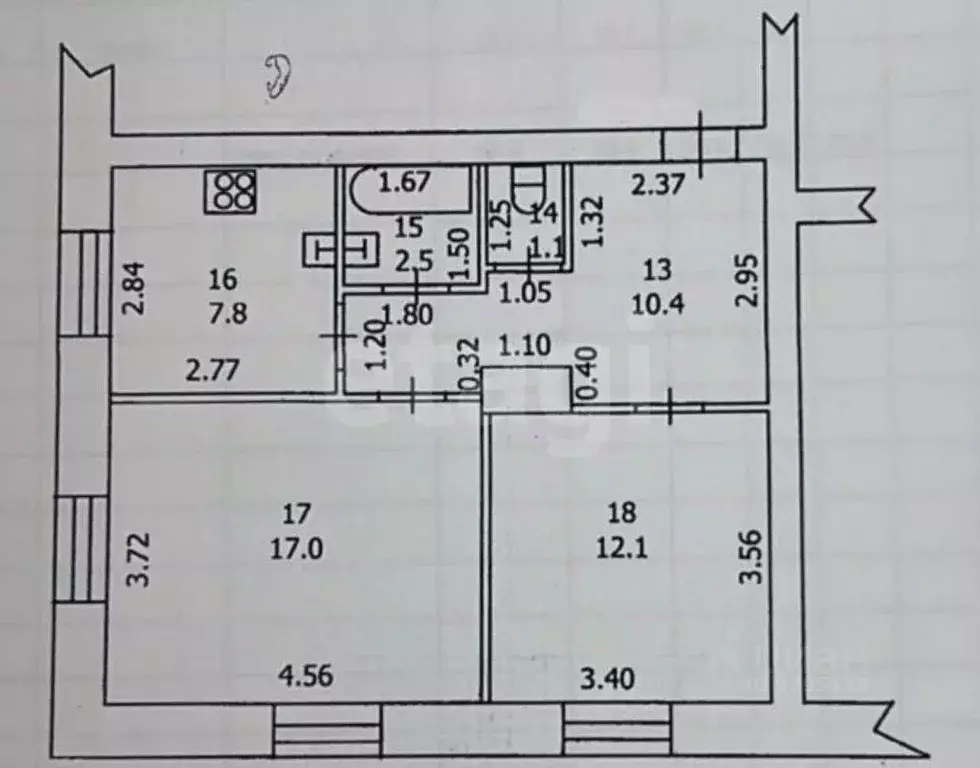 2-к кв. Татарстан, Казань Большая Красная ул., 22а (50.9 м) - Фото 2