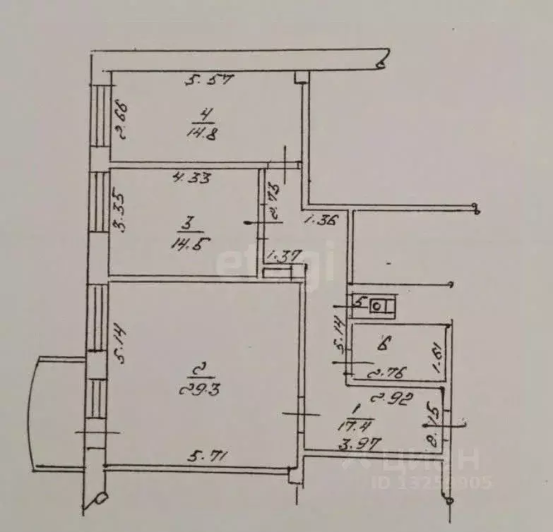 2-к кв. Липецкая область, Липецк ул. М.И. Неделина, 61 (57.7 м) - Фото 2