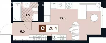 Квартира-студия: Москва, Лодочная улица, 27к2 (28.4 м) - Фото 0
