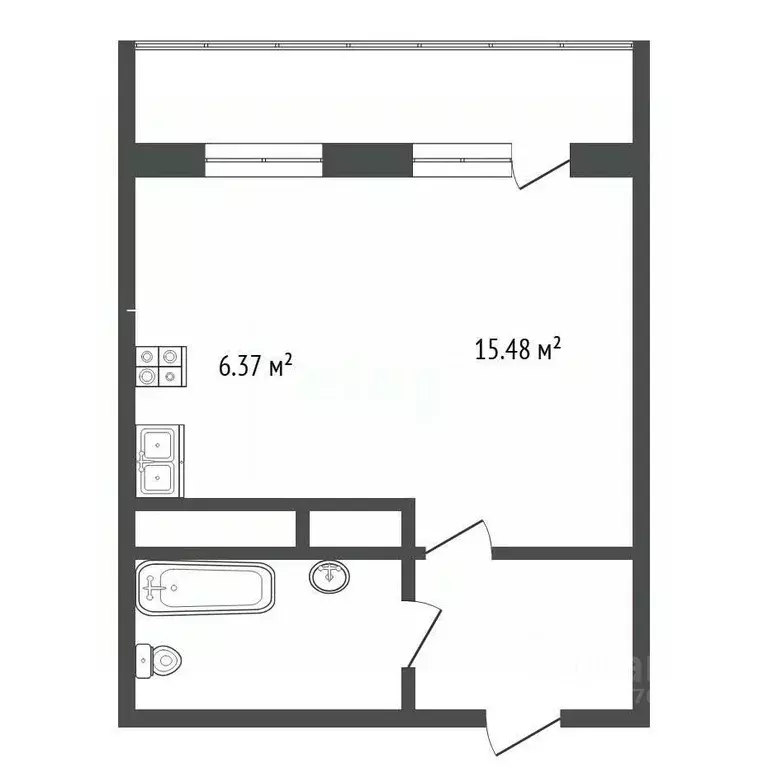 Студия Ямало-Ненецкий АО, Новый Уренгой Дружба мкр, 4/1 (29.6 м) - Фото 2