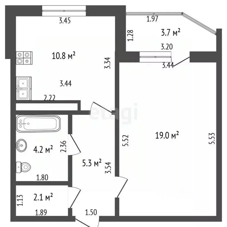 1-к кв. Орловская область, Орел ул. Генерала Родина, 70 (41.5 м) - Фото 2