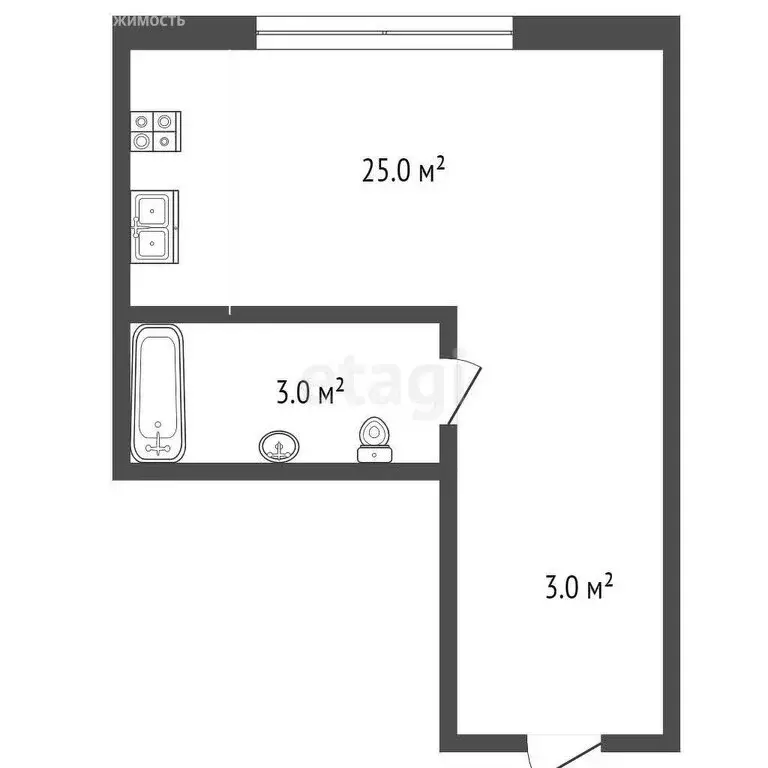 Квартира-студия: Анапа, Анапское шоссе, 24к7 (25 м) - Фото 0