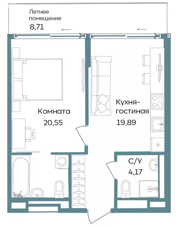 2-комнатная квартира: Республика Крым, Саки, курортный кластер Темпо ... - Фото 0