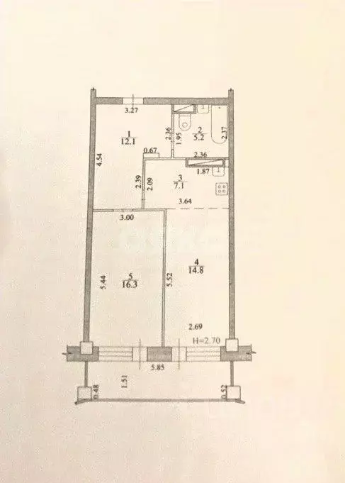 2-к кв. Волгоградская область, Волгоград ул. Ткачева, 17 (59.8 м) - Фото 1
