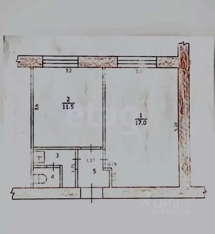 1-к кв. Татарстан, Казань ул. Восстания, 119а (34.5 м) - Фото 1