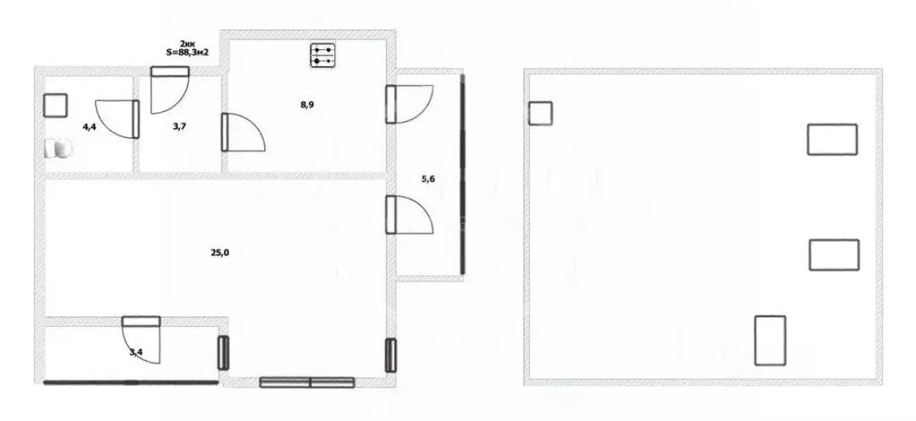 2-к кв. Калининградская область, Гурьевский муниципальный округ, пос. ... - Фото 2