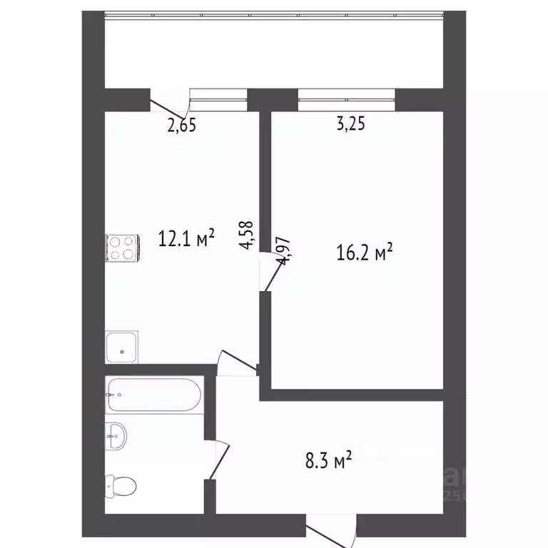 1-к кв. Вологодская область, Вологда ул. Челюскинцев, 47 (42.8 м) - Фото 2