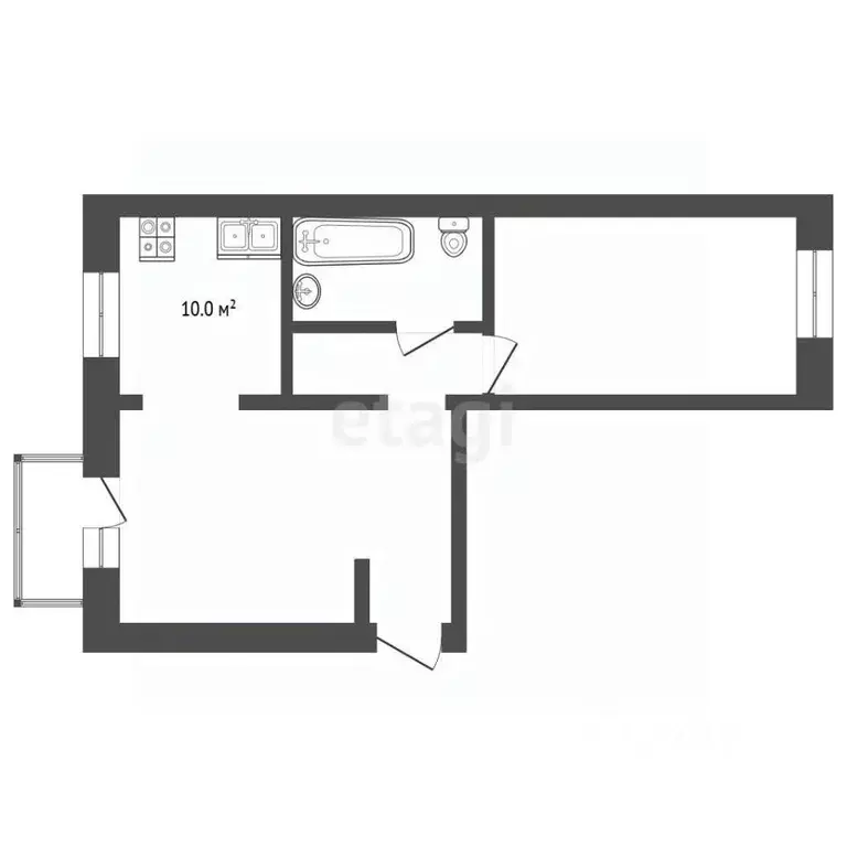 2-к кв. Тюменская область, Тюмень ул. Герцена, 82 (48.1 м) - Фото 1