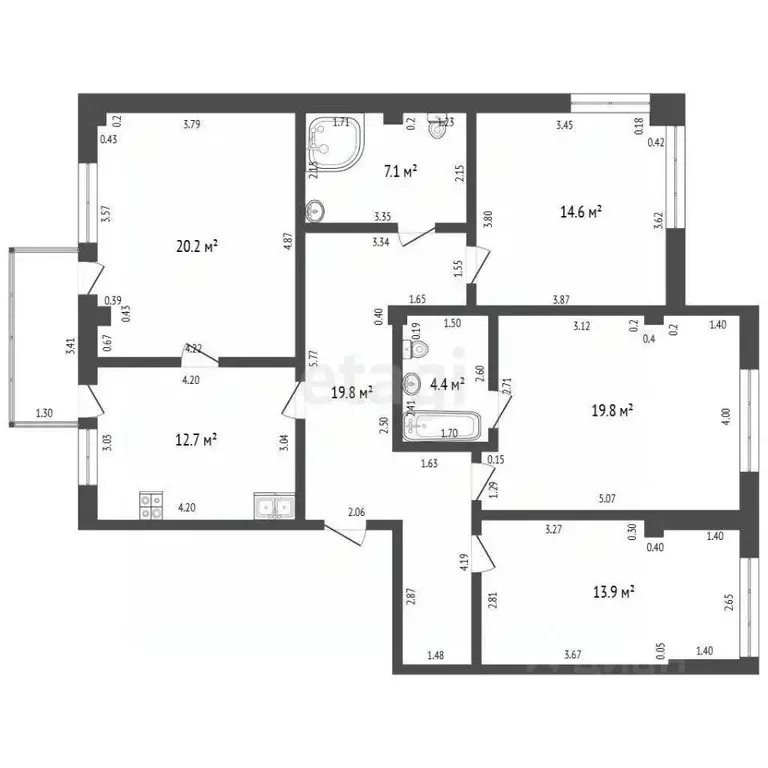 4-к кв. Севастополь ул. Ялтинская, 7А (112.5 м) - Фото 2